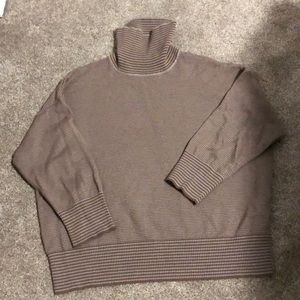 Oak + Fort brown and green striped turtleneck